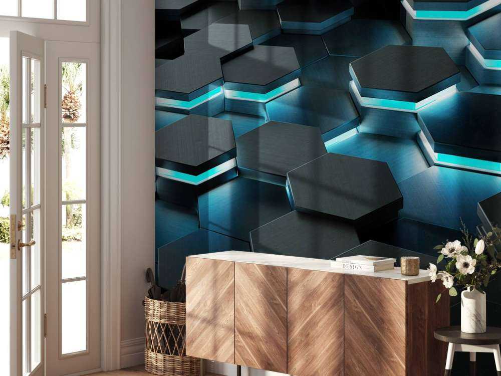 Oplichtende 3D hexagons
