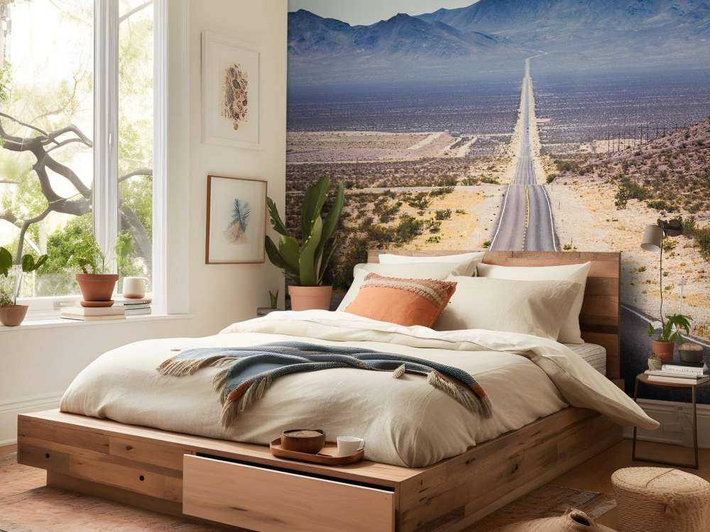 Weg door een Amerikaanse woestijn