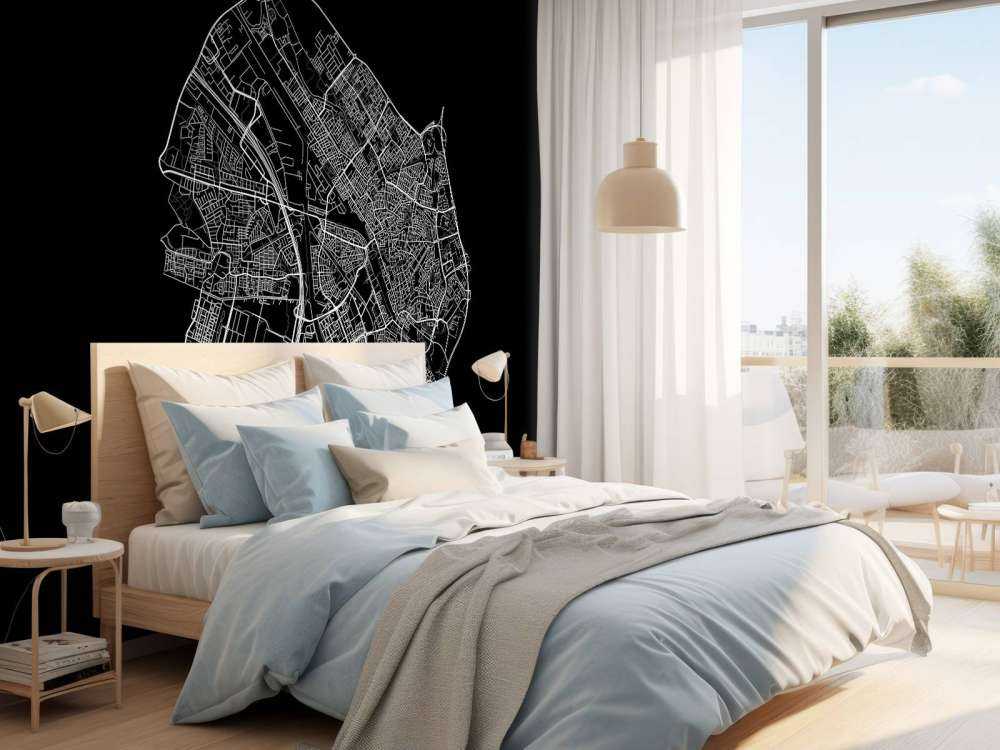 Plattegrond van Utrecht, zwart