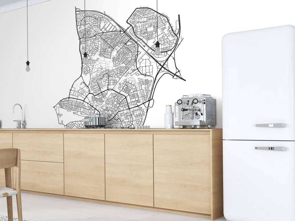 Plattegrond van Amersfoort, wit