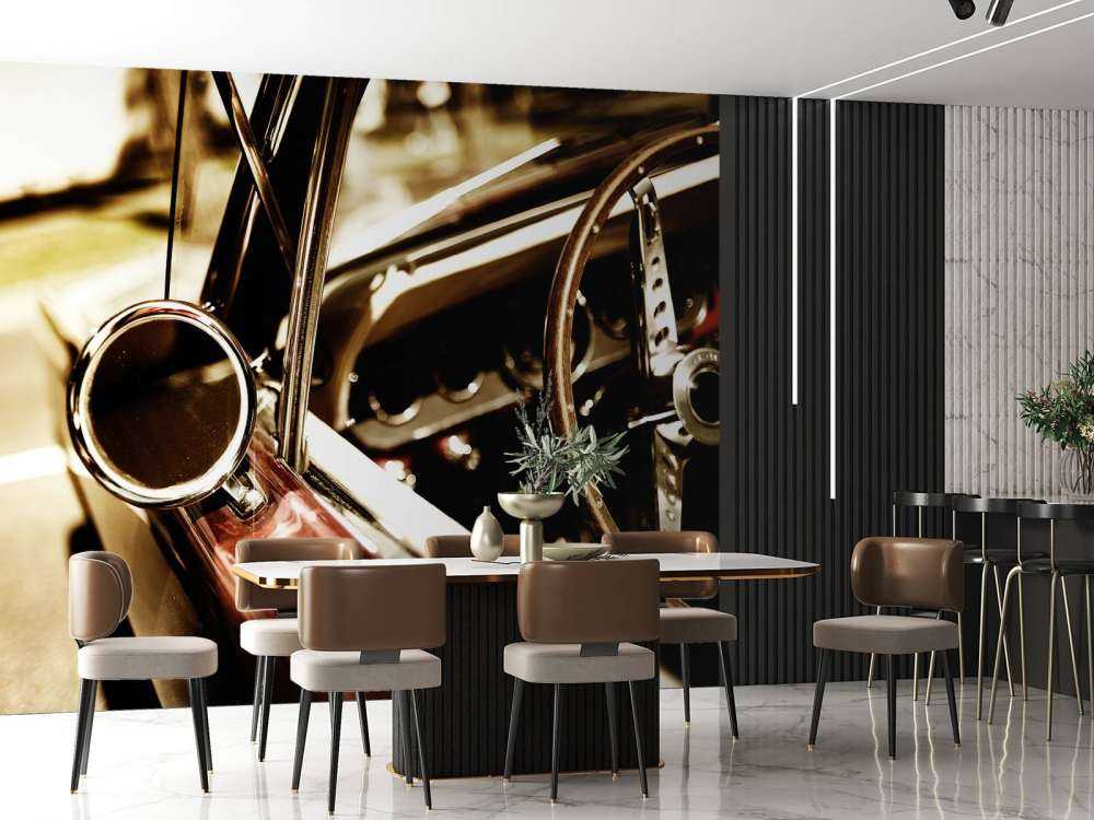 Close-up rode klassieke auto