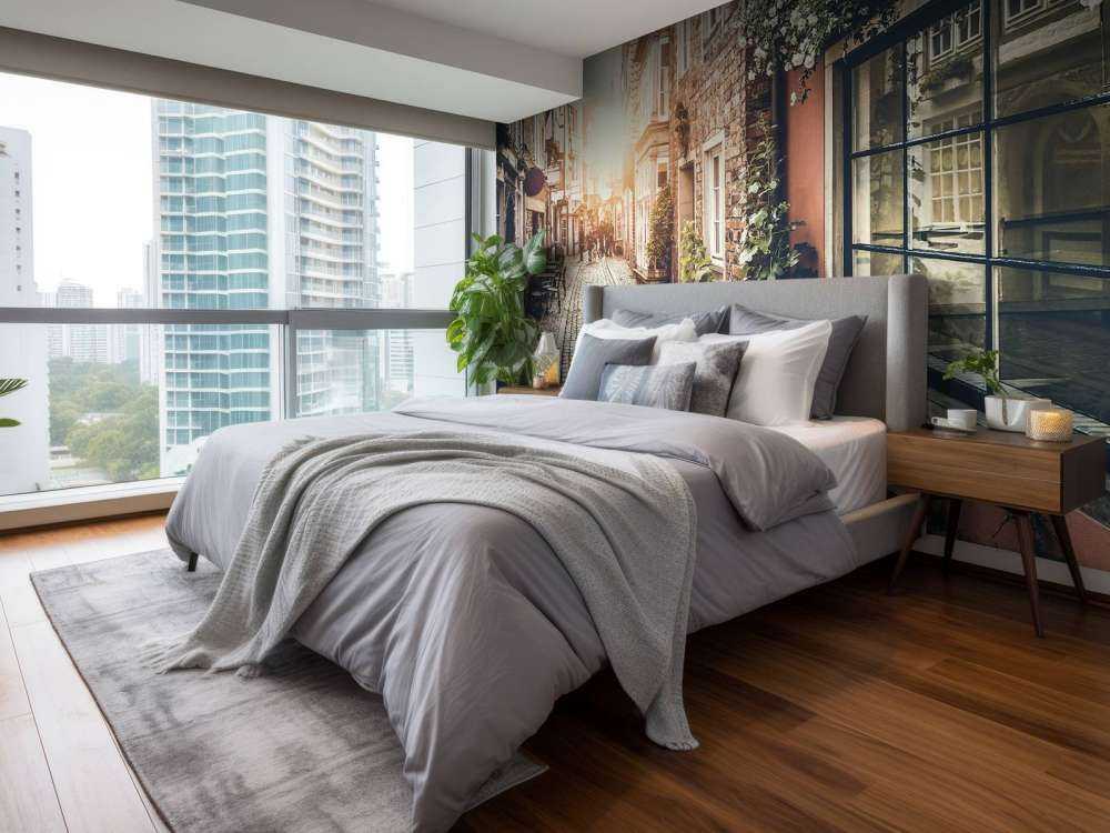 Zonsondergang in een oud straatje