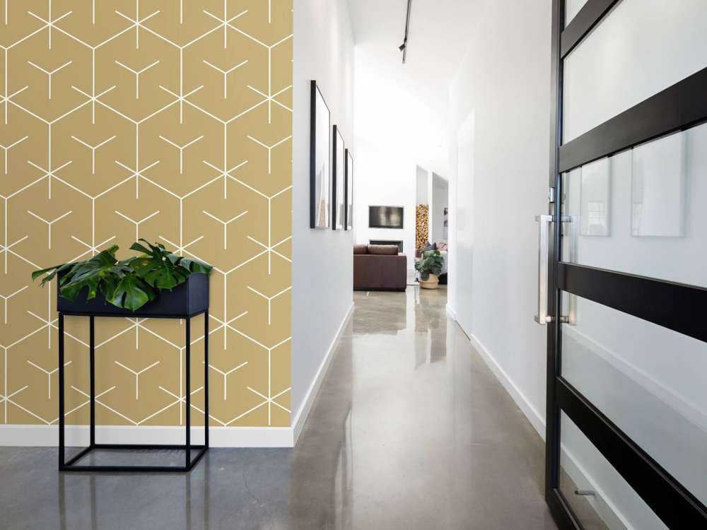 Geometrische hexagons, goud