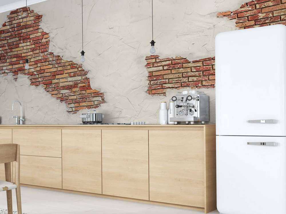 Baksteen muur met stucwerk