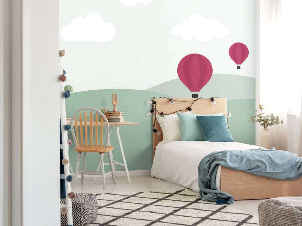 Heuvels met luchtballonnen