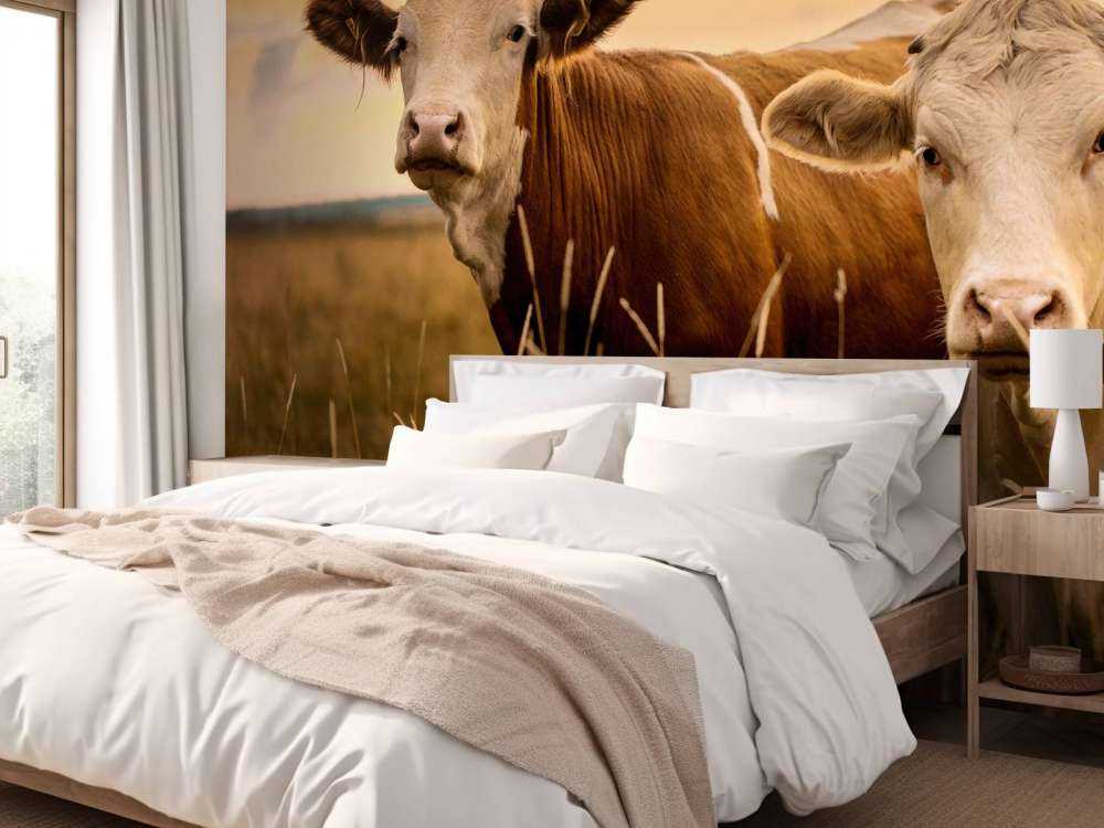 Koeien in de avondzon