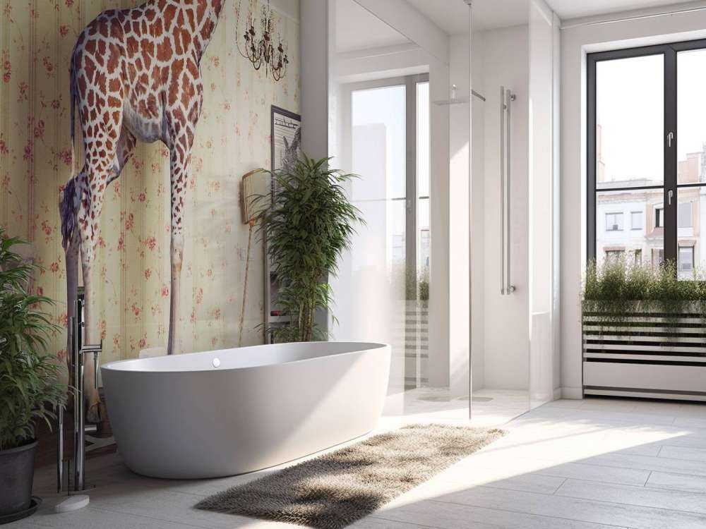 Giraffe in de woonkamer
