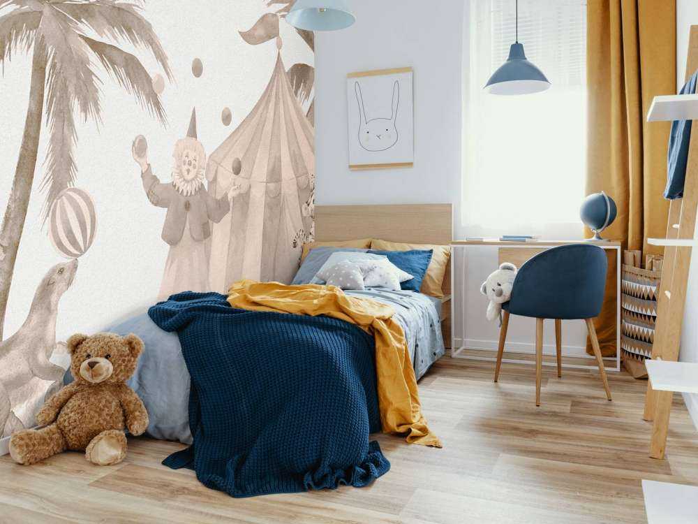 Vrolijke circus dieren taupe