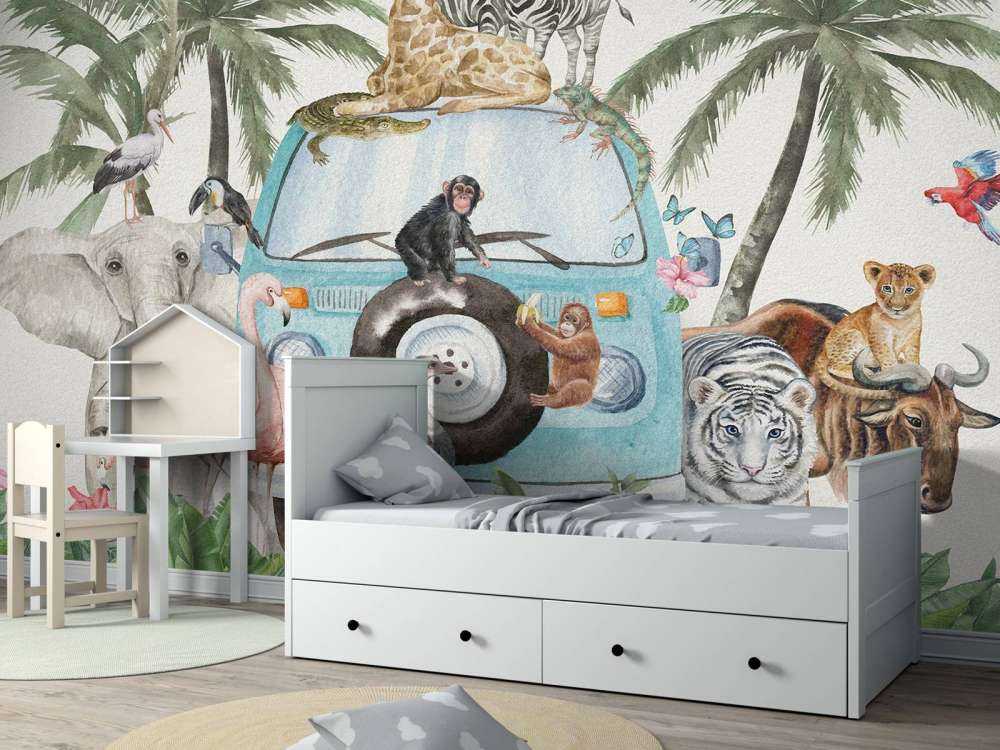 Vrolijke tropische dieren