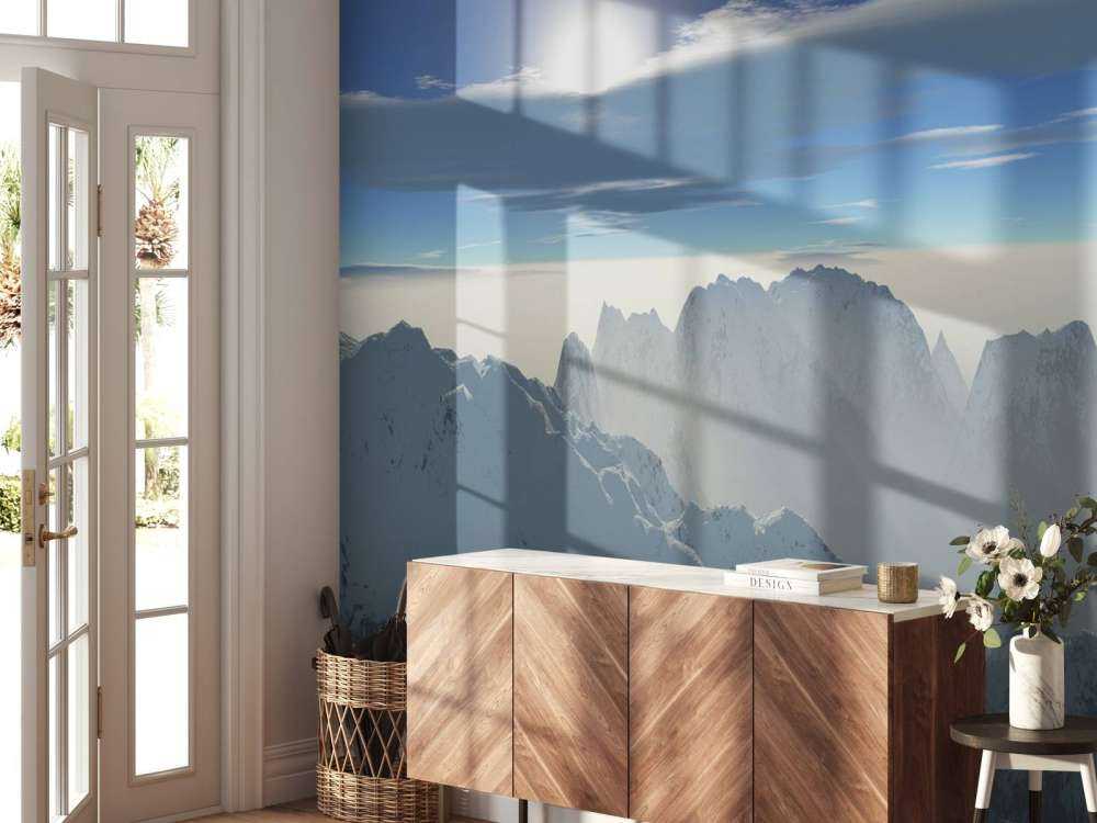 Besneeuwde bergtoppen panorama