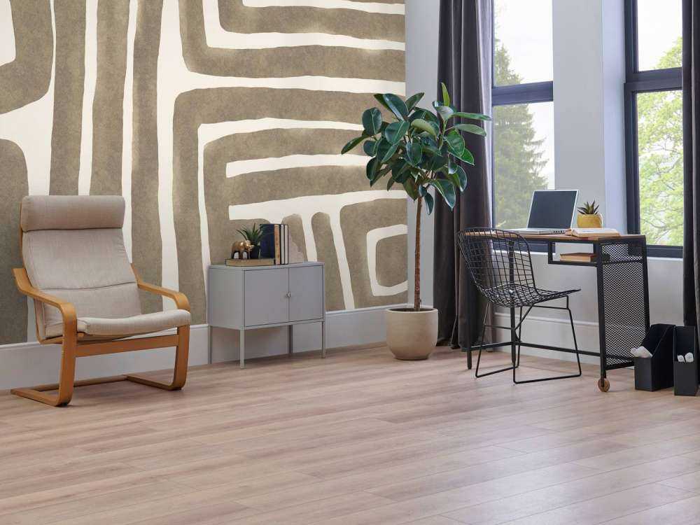 Abstract maze art beige