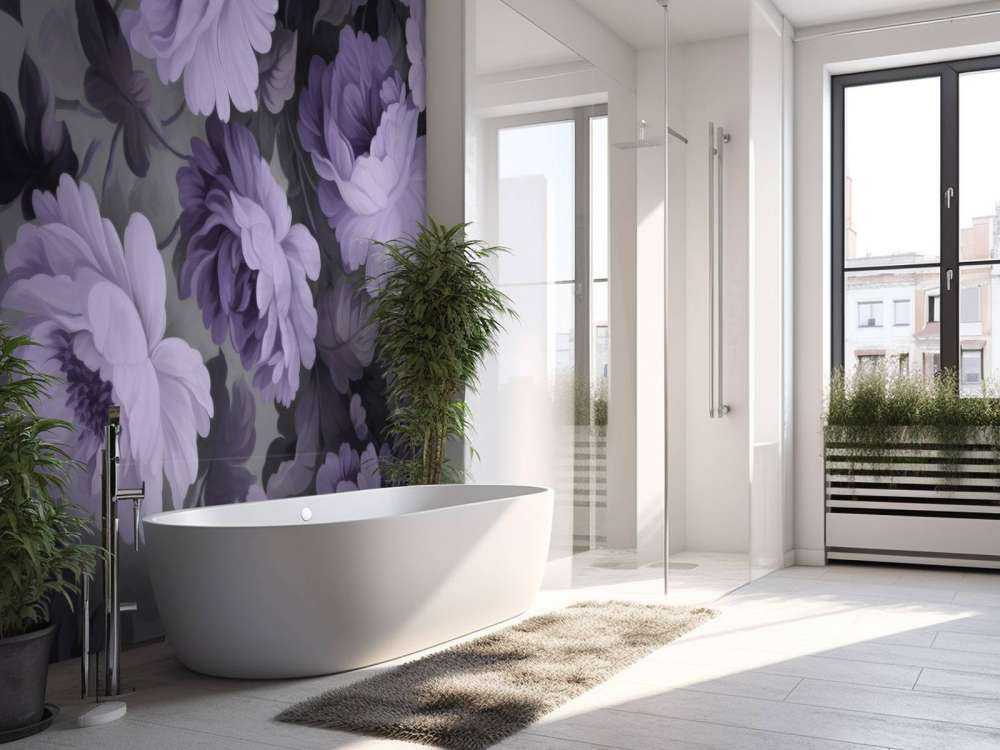 Nostalgic floral garden cottagecore purple