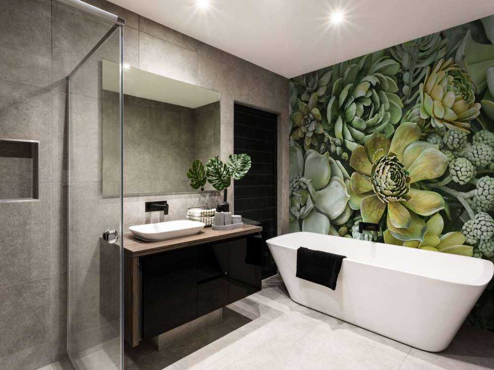 Green botanical succulents vertical garden