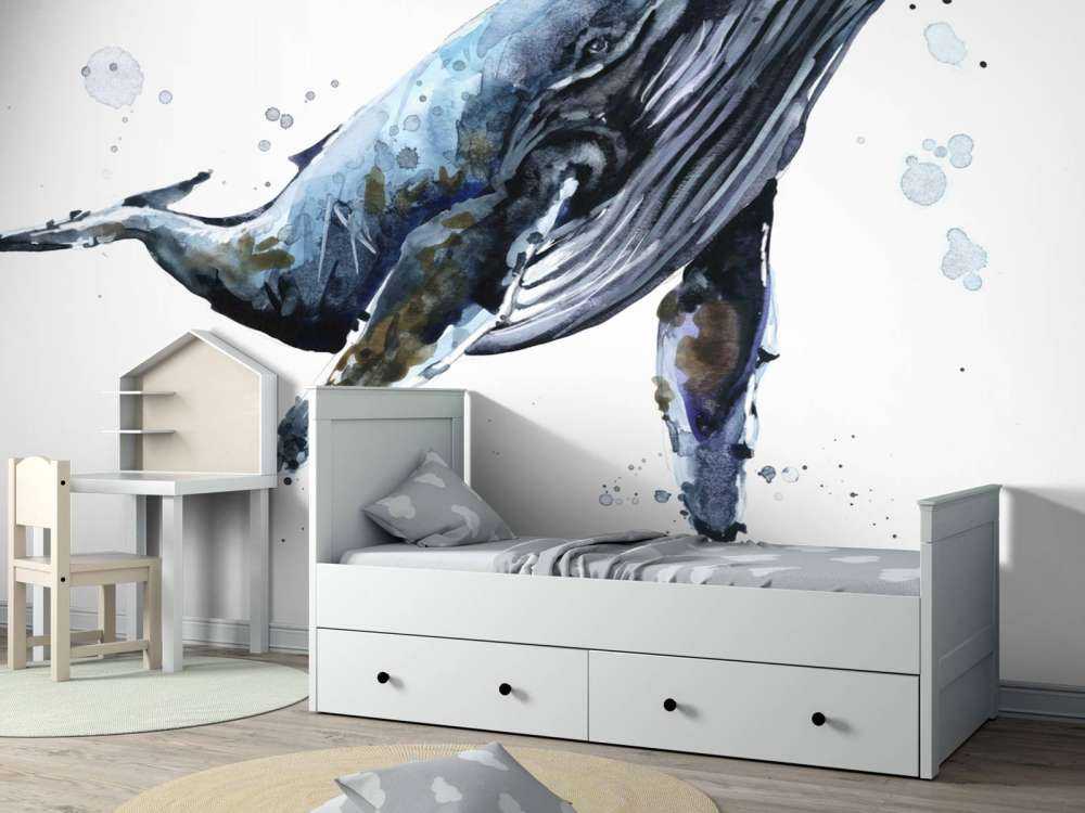 Bultrugwalvis van waterverf