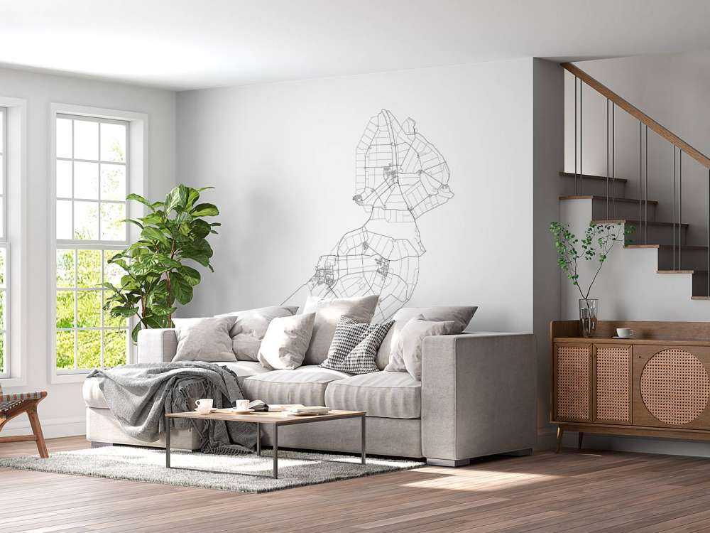 Plattegrond van Flevoland, wit