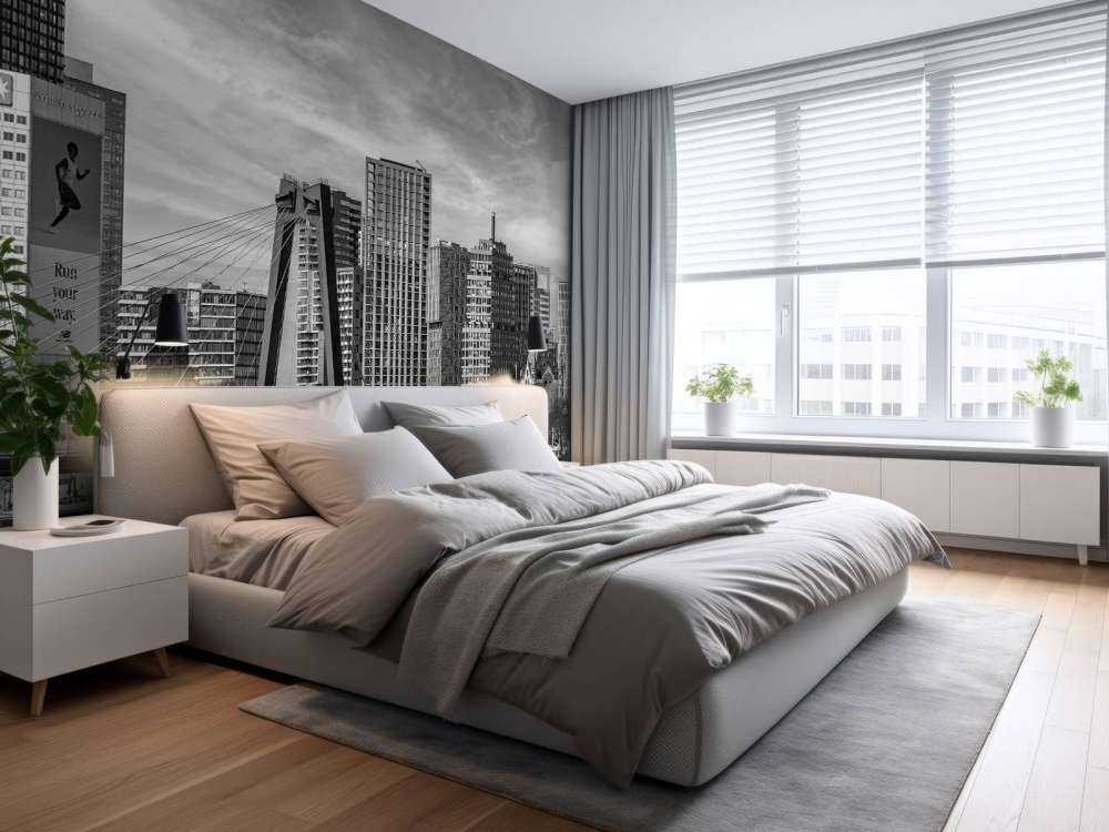 Zwart-Wit Skyline met Willemsbrug