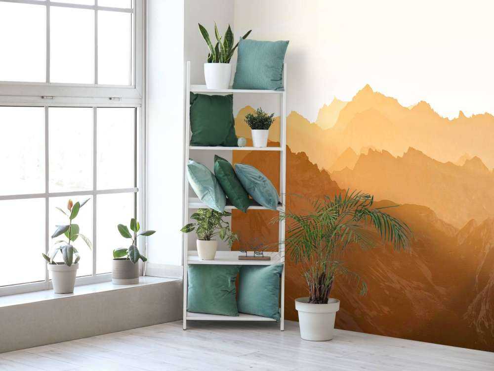 Gouden bergen bij zonsopkomst