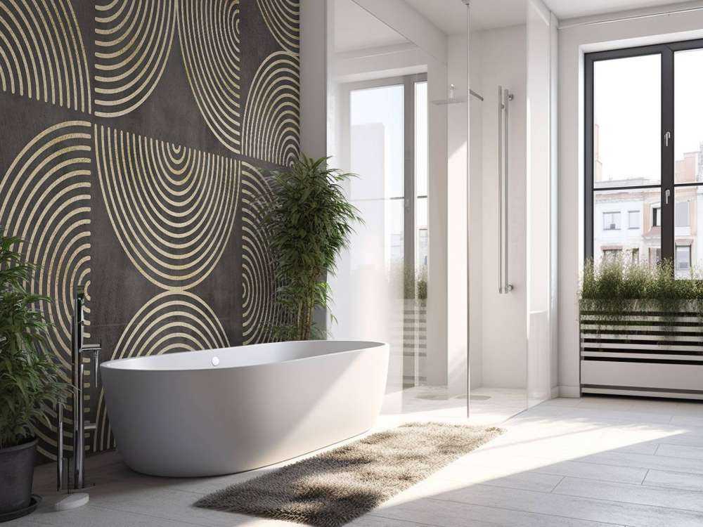 Eclectic Circles Modern Art Gold Brown