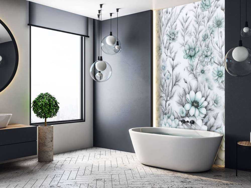 Floral romantic wall Blue