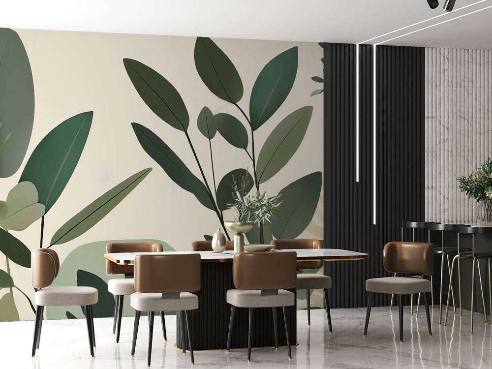 Minimalistische botanische bladeren