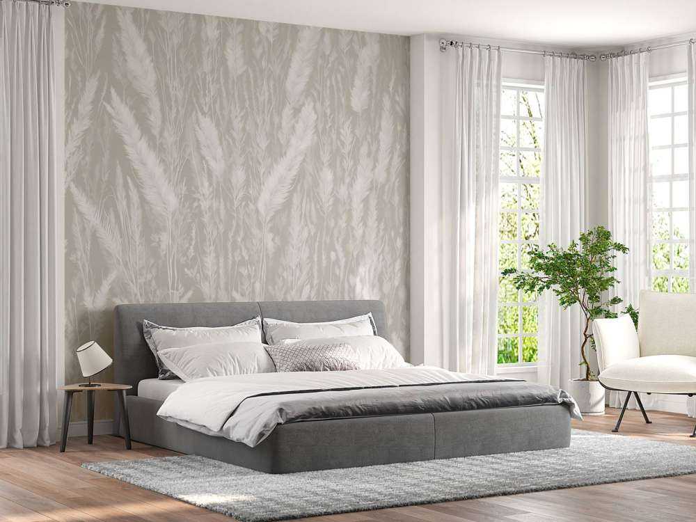 Wall of field grasses - grey