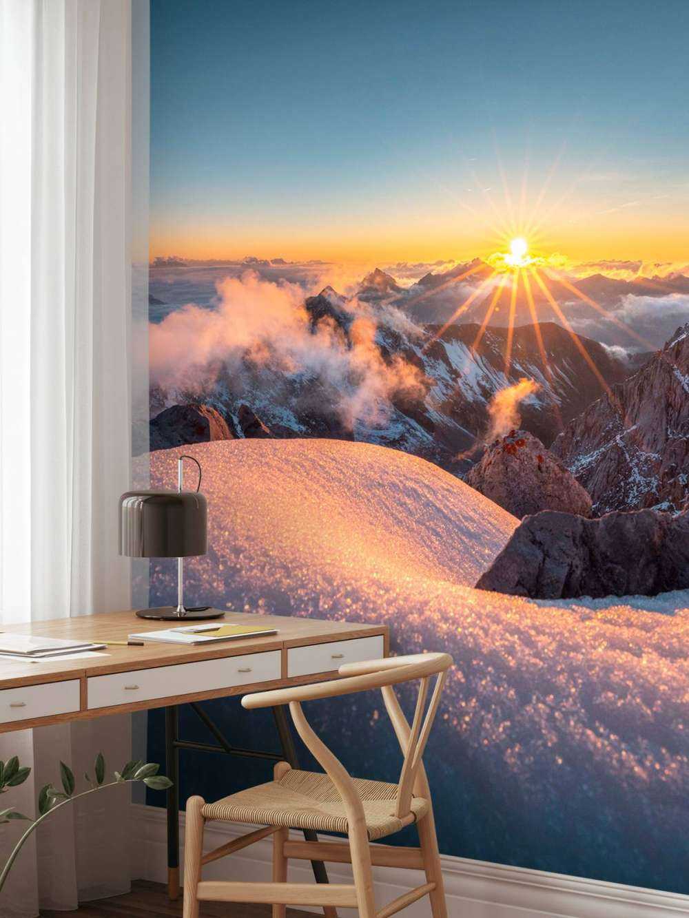 Gouden Zon Over Bergtoppen