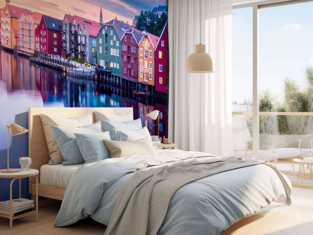 Avondlicht Op Gekleurde Gevels