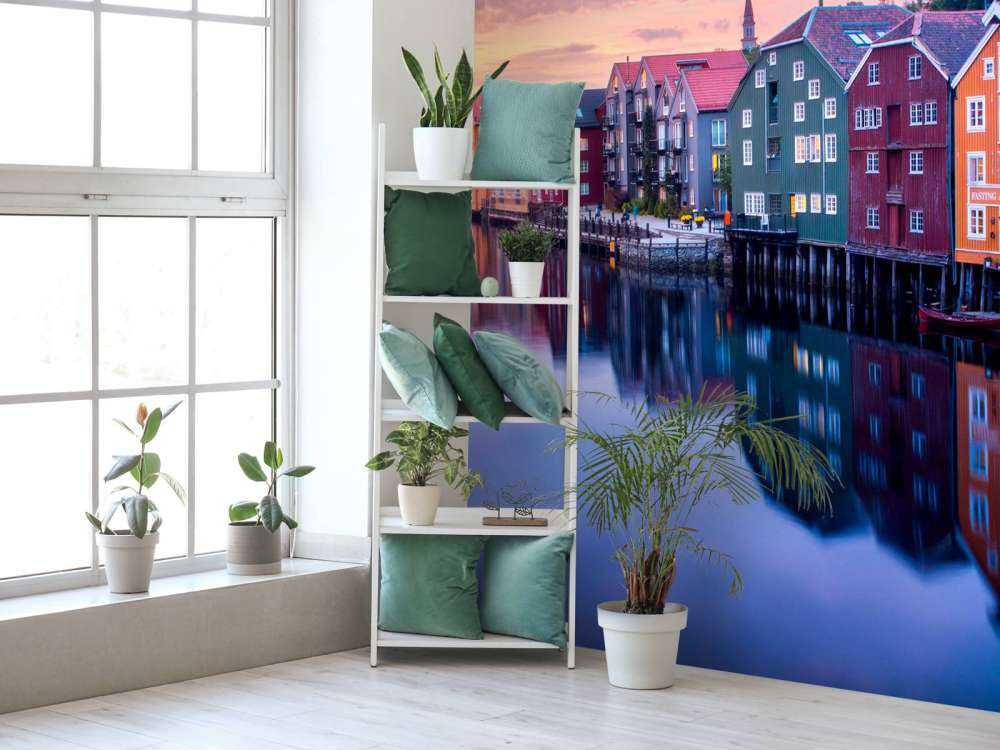 Avondlicht Op Gekleurde Gevels