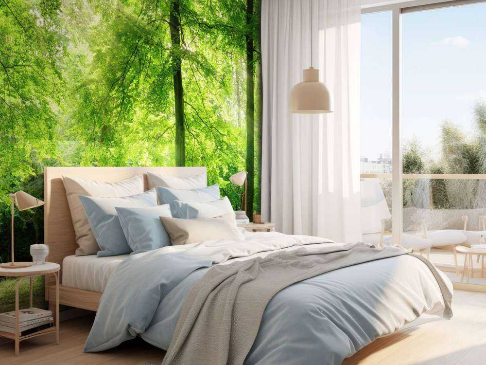 Bos met lichte nevel