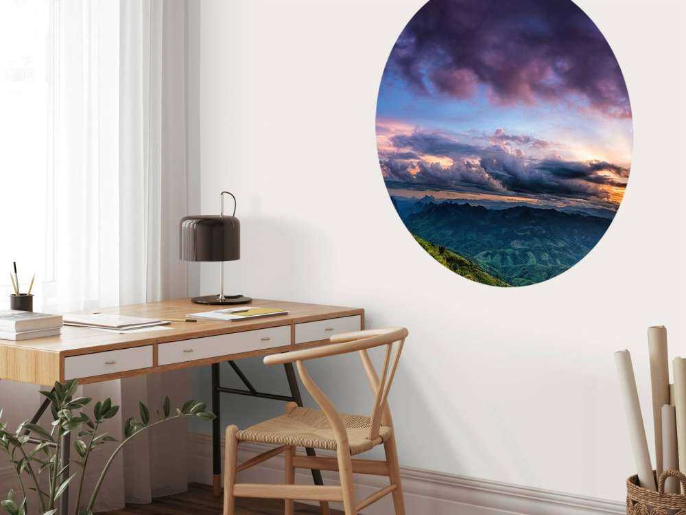 Zonsondergang over een berg