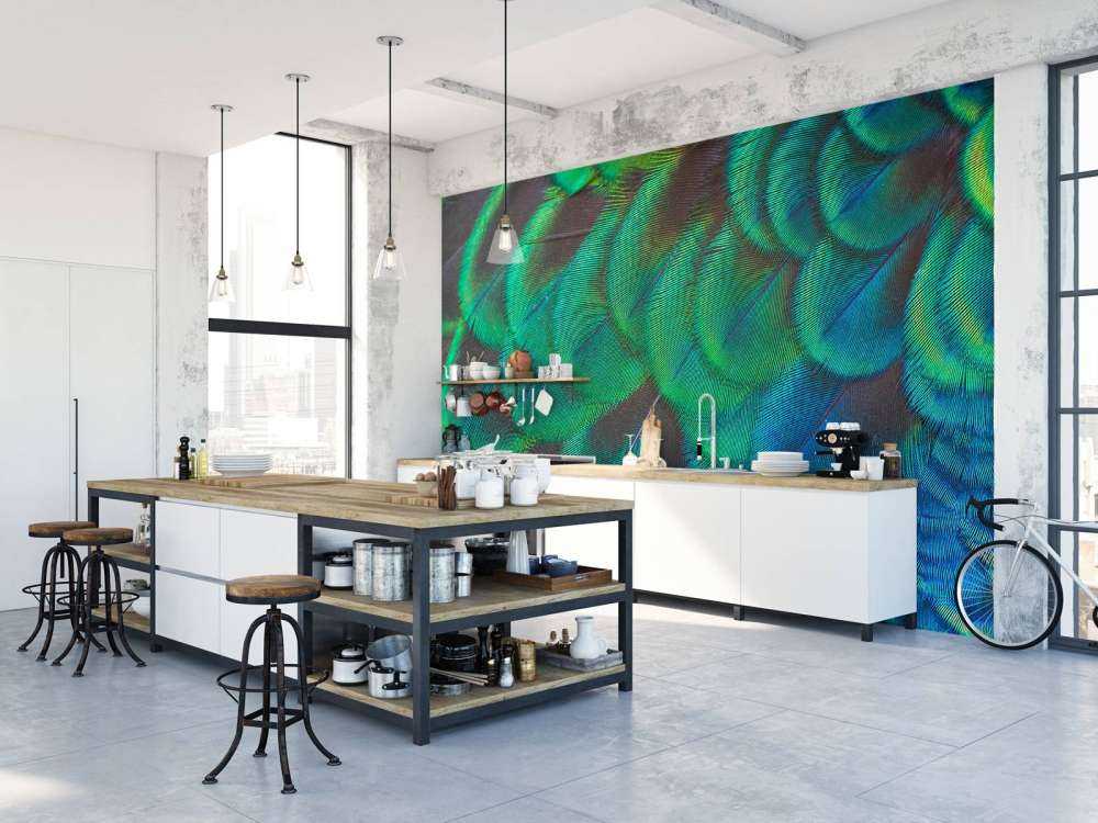 Close-up van pauwenveren