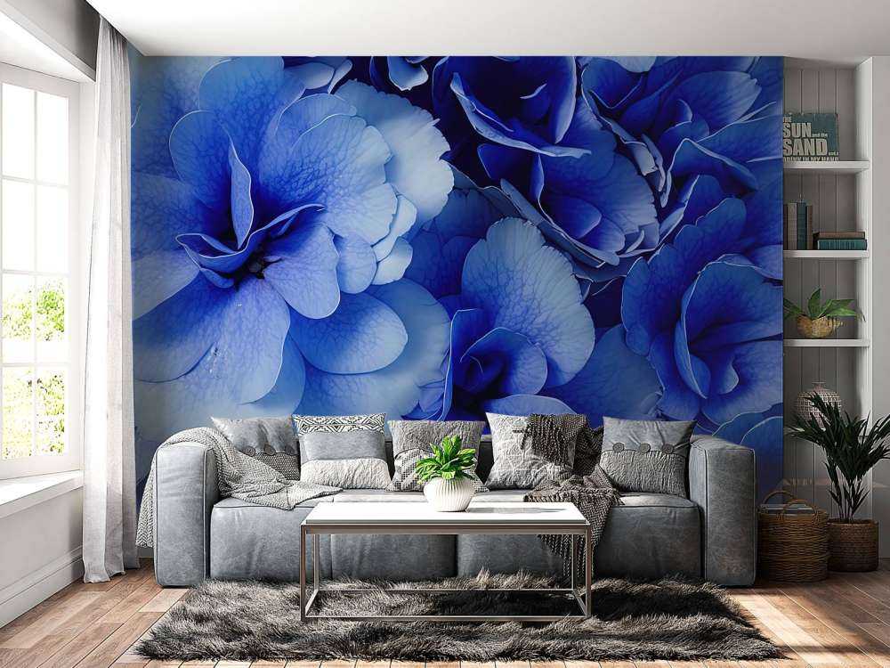 Close-up van blauwe hortensia's