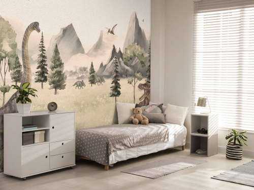 Landschap met dino's in beige