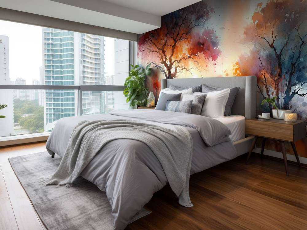 Autumn's Fiery Canopy at Dusk