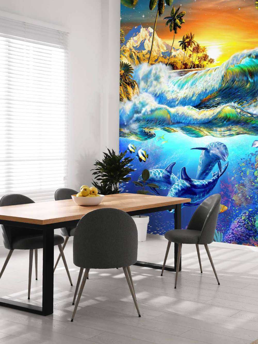 Hawaian Dawn_Waves and Dolphins