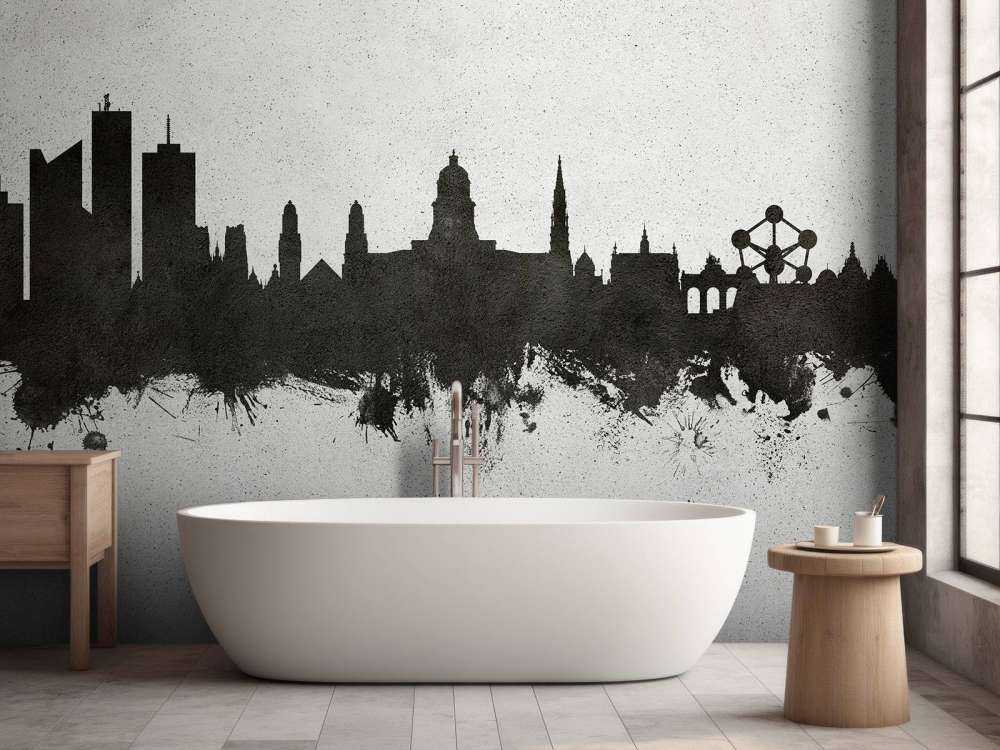 Waterverf skyline, Brussel