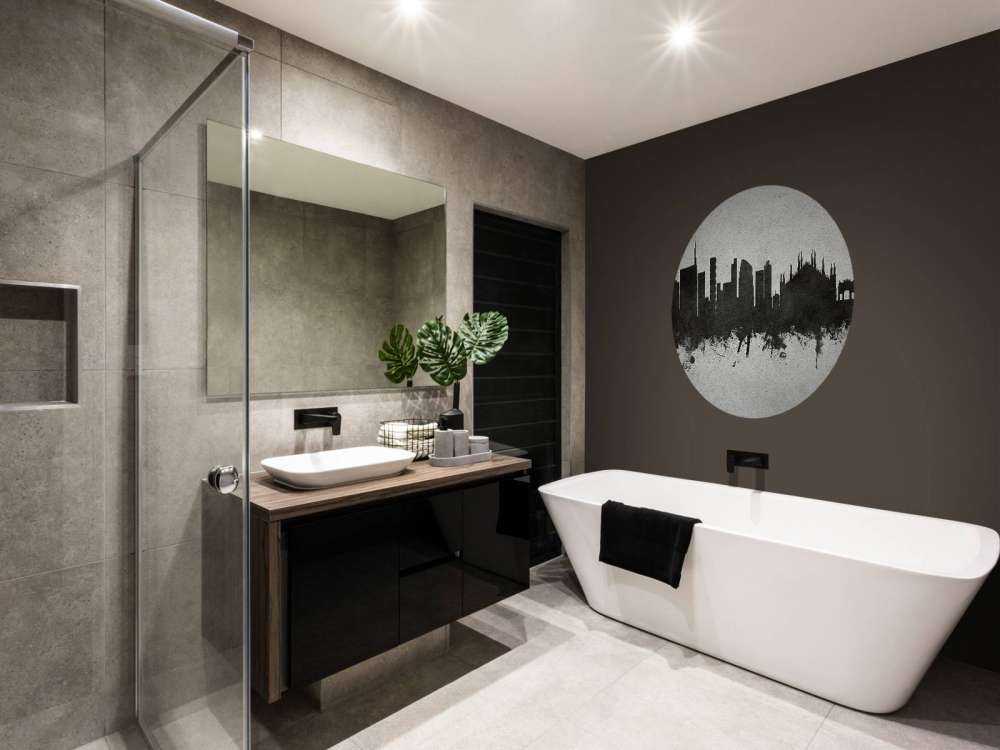 Waterverf skyline, Milan