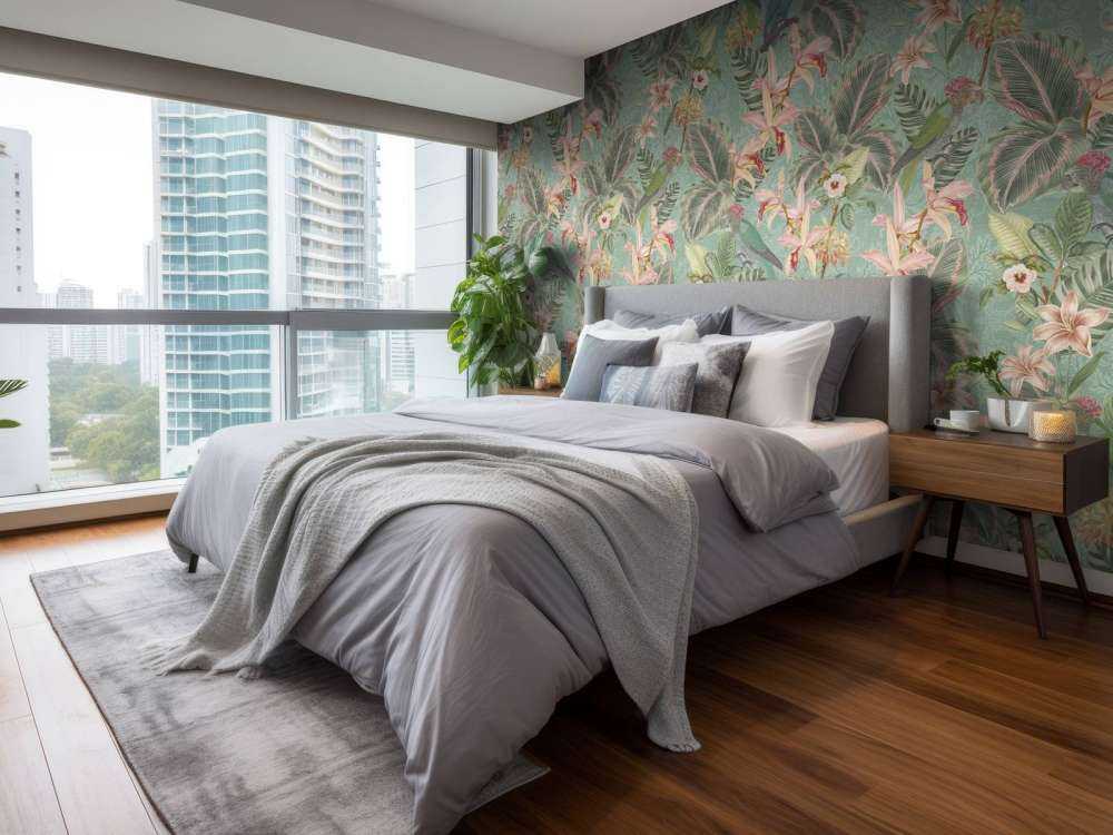 Tropische Jungle vogels & papegaaien - mint groen