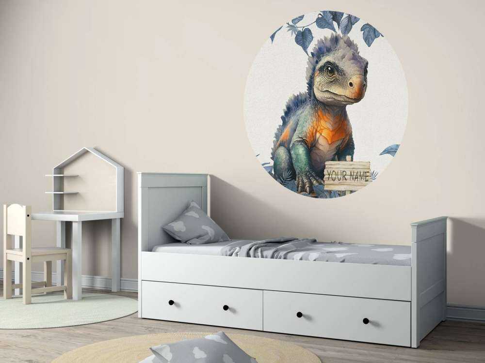 Baby ankylosaurus in de jungle blauw