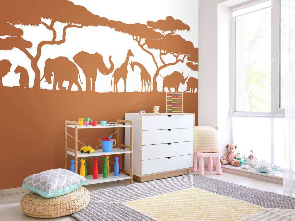 Silhouette safaridieren, roestkleur