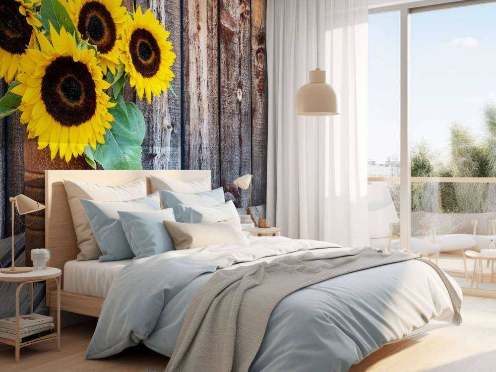 Vaas met zonnebloemen