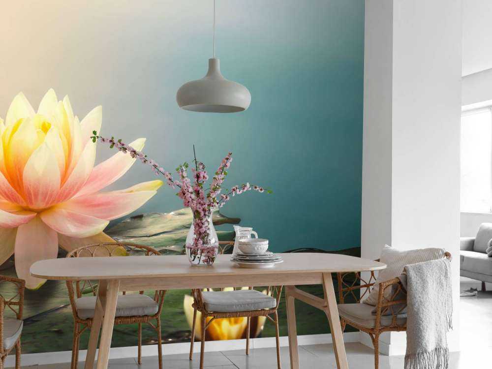 Vijver met lotusbloemen