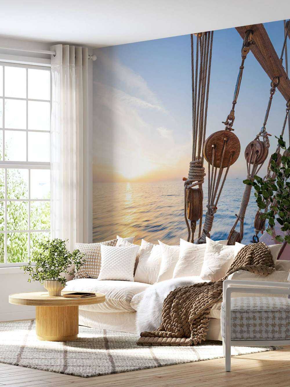 Zonsondergang zeilboot