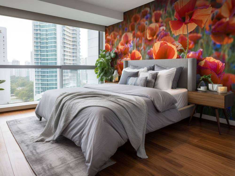 Klaprozen in het avondlicht