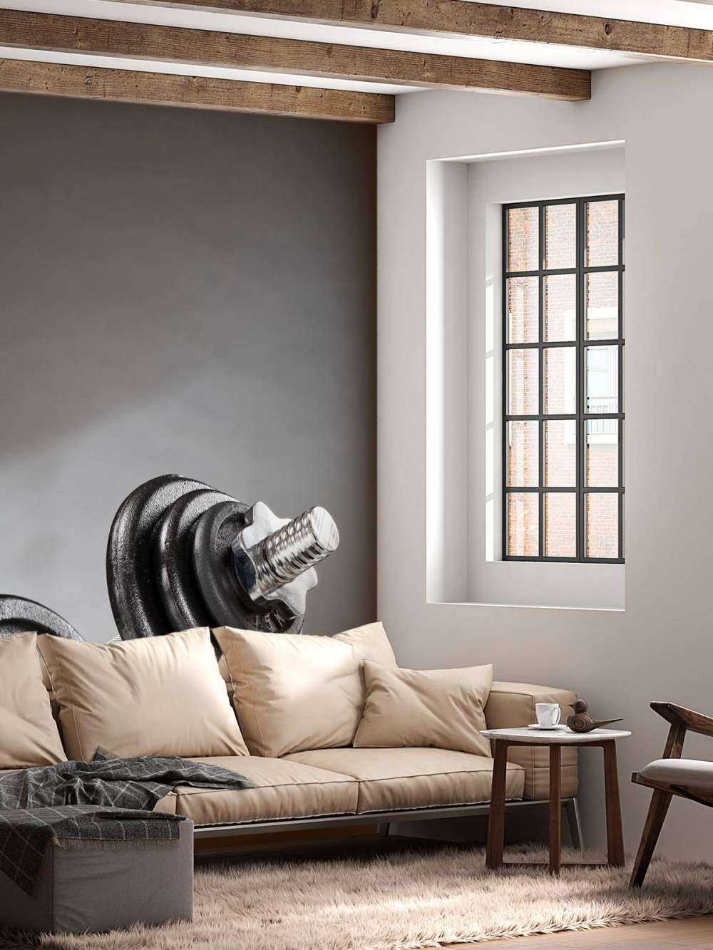 Dumbell met zwarte schijven