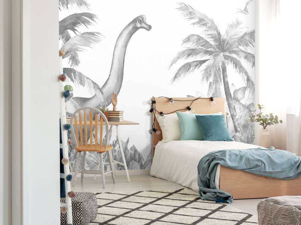 Dinosaurussen in zwart-wit