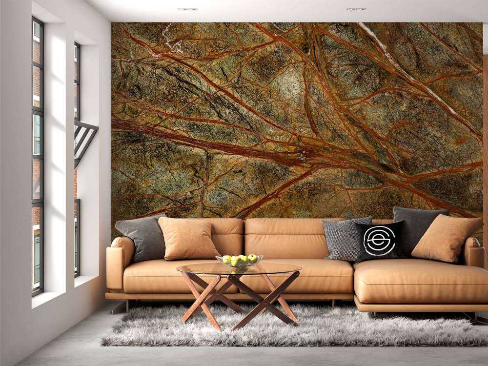 Groen marmer met gekleurde aders