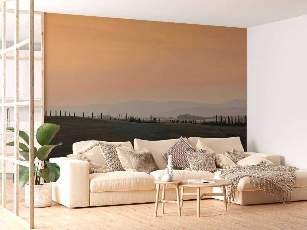 Oranje gloed over Italiaans landschap