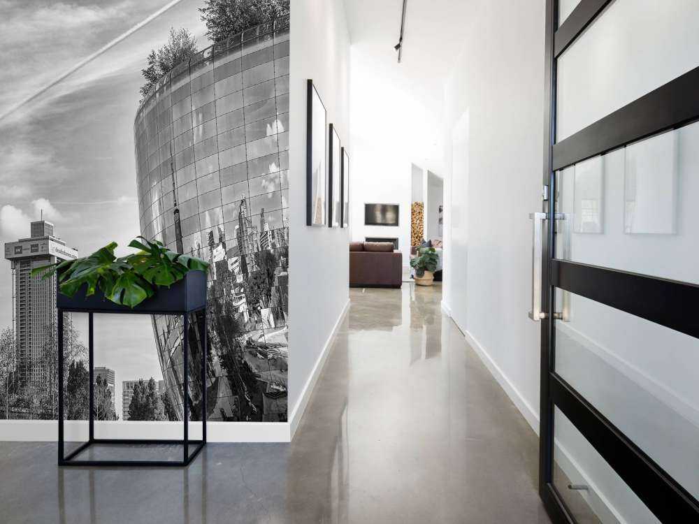 Het Museumdepot (Het Depot) in Rotterdam in zwart wit  