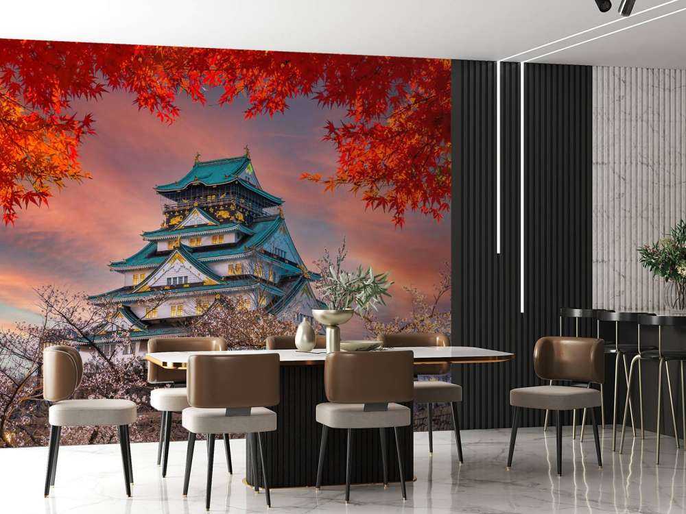 Osaka kasteel door de bomen